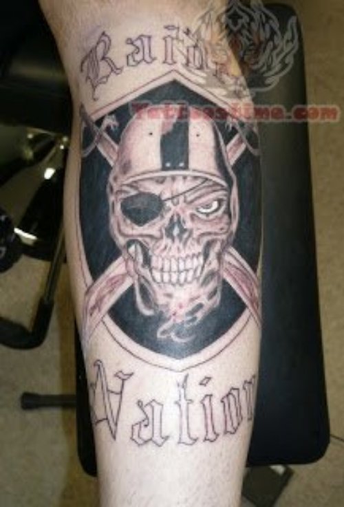 Raiders Nation Tattoo On Arm